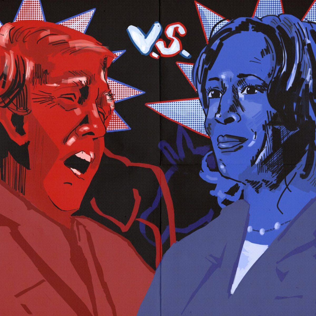 This illustration was published in an article covering the presidential debate on Sept. 11, 2024.